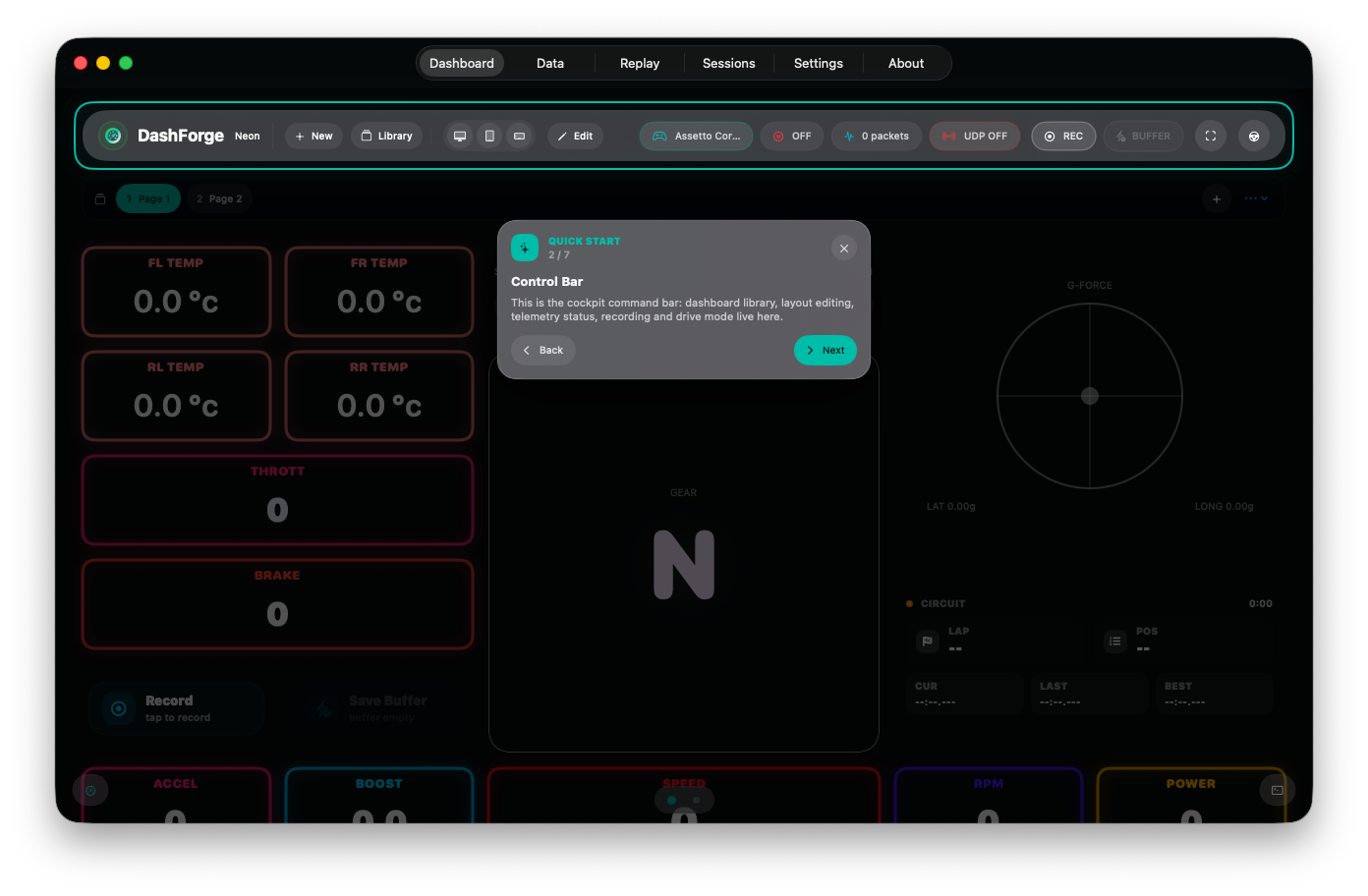 Getting Started Dashboard Header