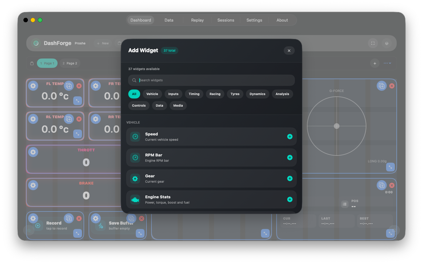 Widgets Add Panel