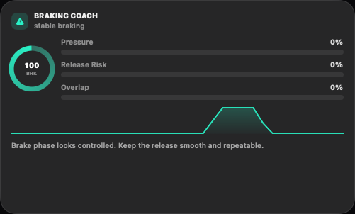 Braking Coach widget