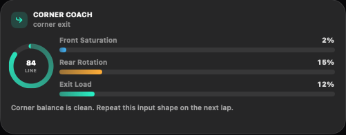 Corner Coach widget